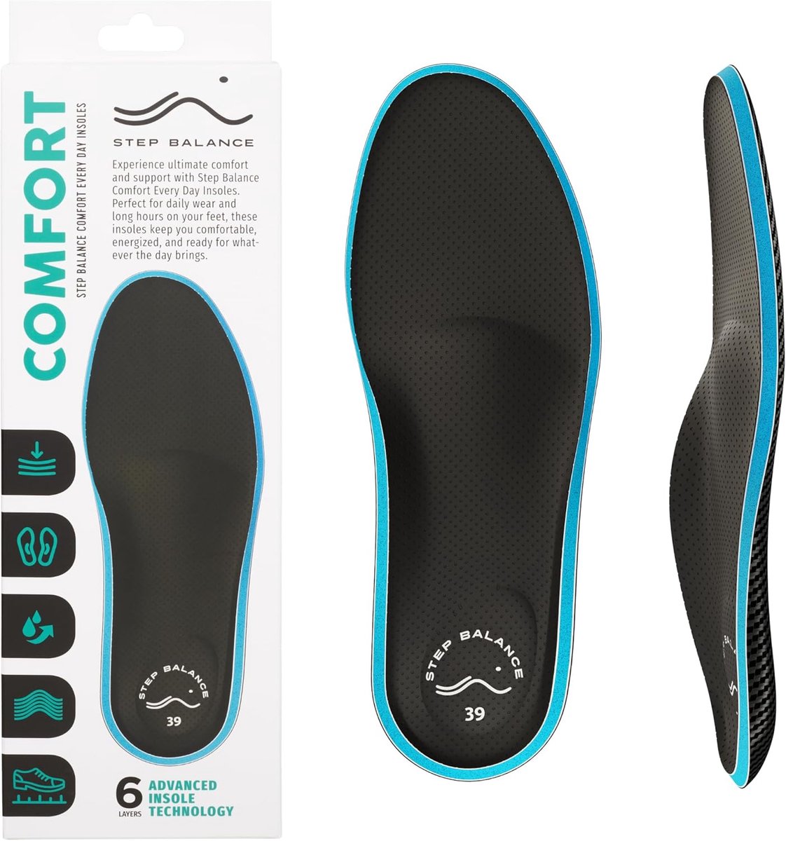 Comfortzolen EU 45 - PORON® Comfortschuim - 6 lagen dubbel densiteit - Ergonomische steun voor staand werk - ShopVlot