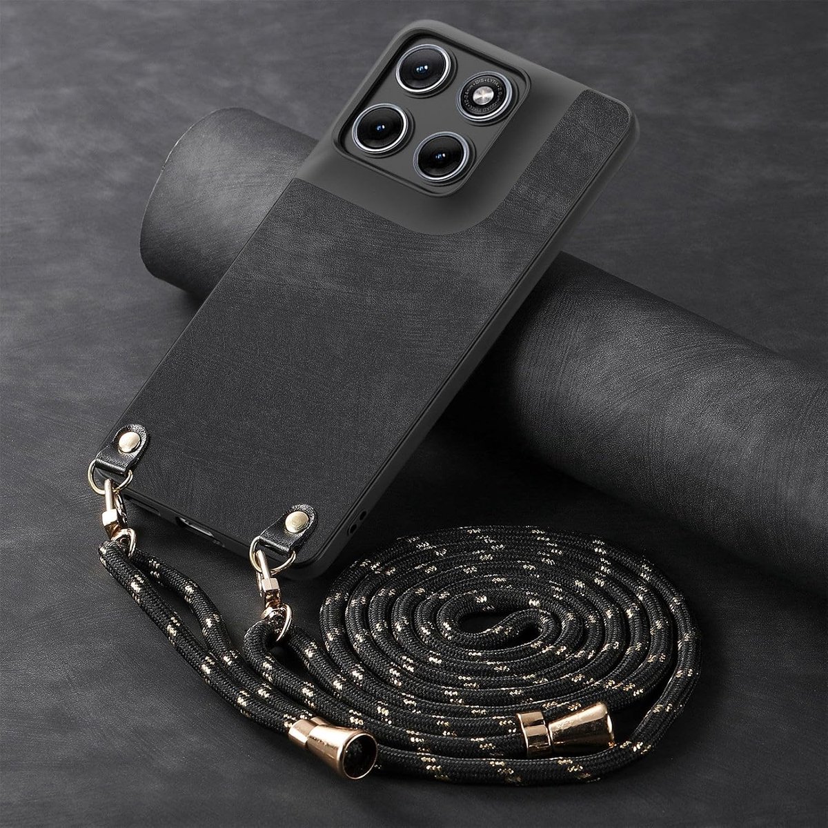 Mobiele hoes voor Motorola signature/Edge 70 Ultra/X70 Air Pro - leren crossbody case - schokbestendig en ultra dun - ShopVlot