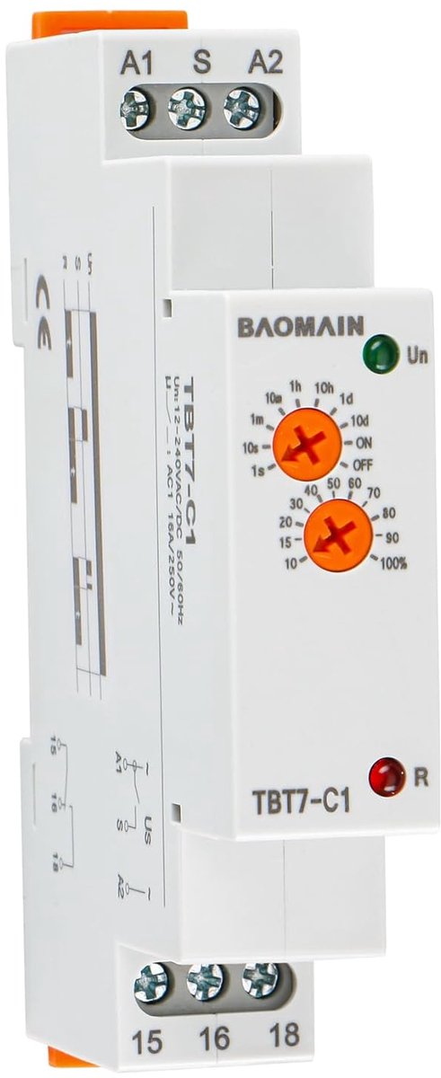 Tijdrelais 16A SPDT - Afsluitvertraging 12-240 VAC/DC - 0.1-10 dagen instelbaar - Ideaal voor automatisering - ShopVlot
