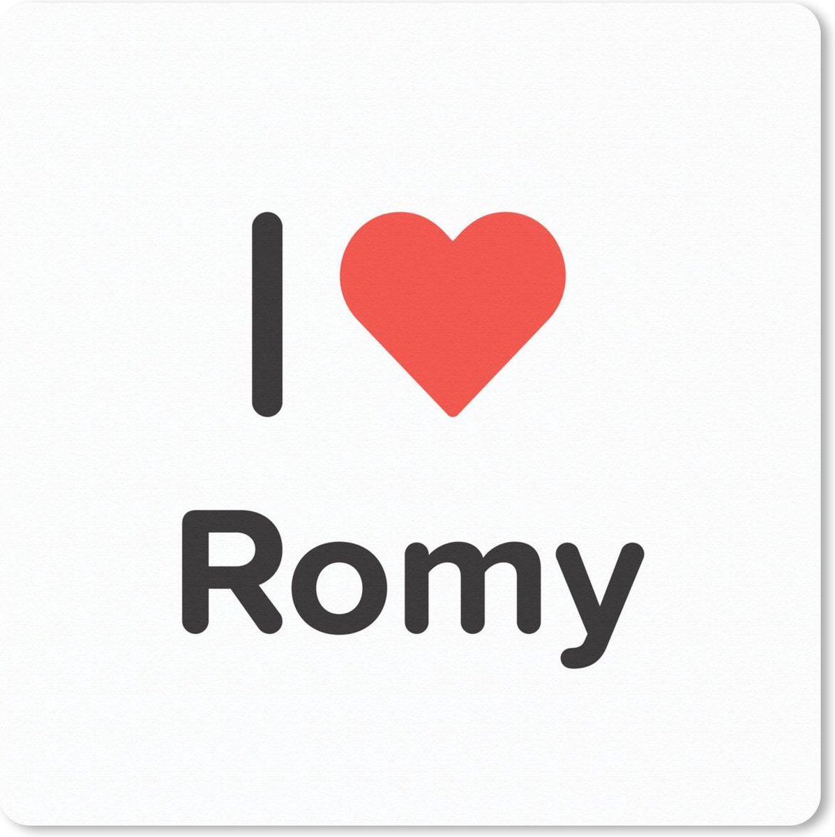 Muismat 30x30 cm - Mousepad I love - Romy - Meisje - Muismatten