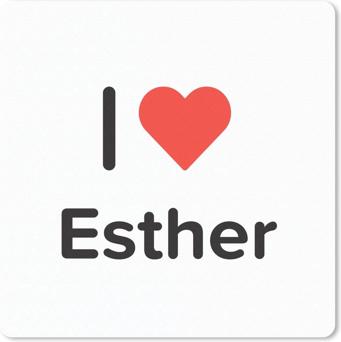 Muismat 30x30 cm - Mousepad I love - Esther - Meisje - Muismatten