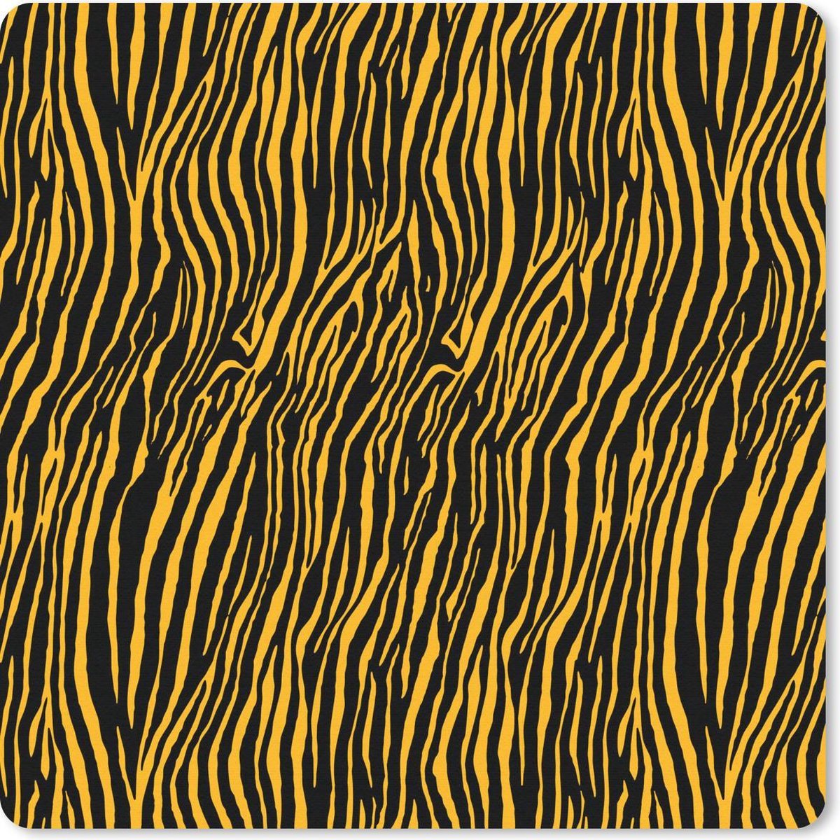 Muismat 20x20 cm - Mousepad Tijgerprint - Patronen - Oranje - Muismatten