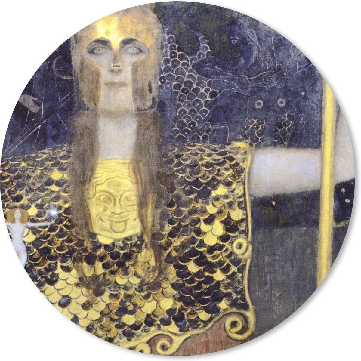 Muismat rond 30x30 cm - Mousepad Pallas Athena - Gustav Klimt - Ronde muismatten