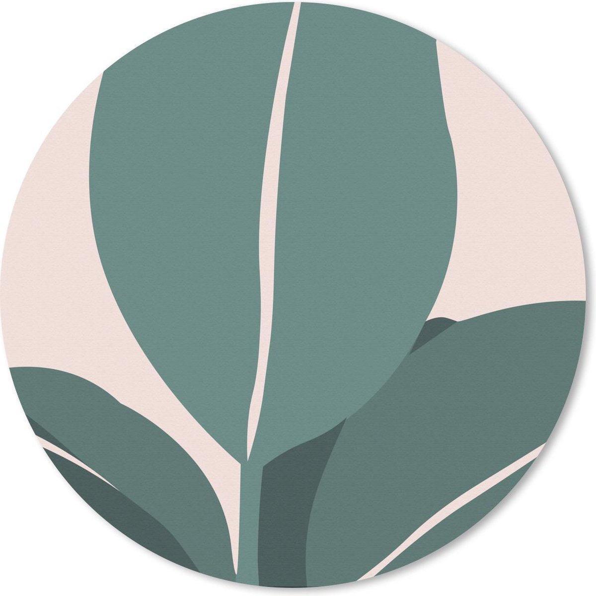 Muismat rond 20x20 cm - Mousepad Zomer - Bladeren - Abstract - Ronde muismatten