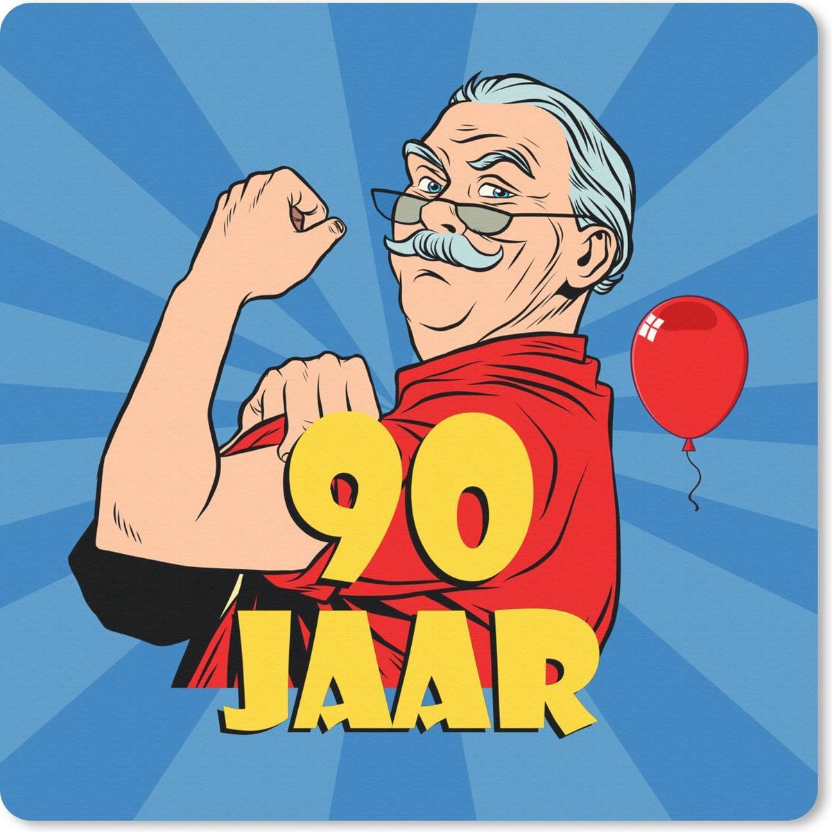 Muismat 30x30 cm - Mousepad Man - Jubileum - 90 Jaar - Muismatten