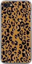 Geschikt voor iPhone 8 hoesje - Panterprint - Geel - Goud - Siliconen Telefoonhoesje
