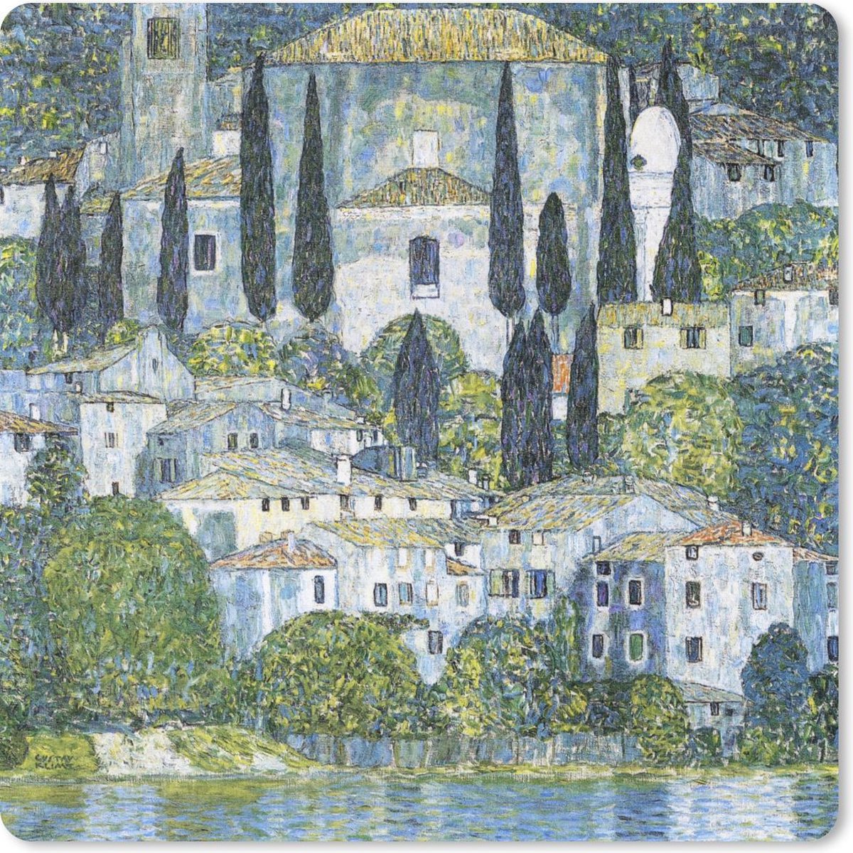 Muismat 30x30 cm - Mousepad Chruch in Cassone - Gustav Klimt - Muismatten