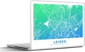 Autocollant pour ordinateur portable - 10,1 pouces - Plan de la ville - Leiden - Nederland - Blauw - 25x18cm - Autocollants pour ordinateur portable - Skin pour ordinateur portable - Housse