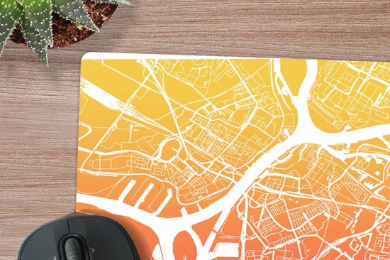 Muismat 27x18 cm - Mousepad Stadskaart - Dordrecht - Nederland - Geel - Muismatten