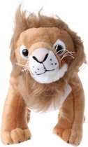 knuffel leeuw junior 38 cm pluche bruin/wit