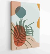 Canvas schilderij - Abstract art textile design with literature or natural tropical line arts painting, Covering greetings cards, cover,print, fabrics. 3 -    – 1859435743 - 40-30