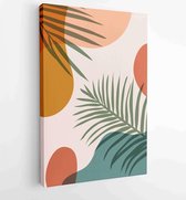 Canvas schilderij - Abstract art textile design with literature or natural tropical line arts painting, Covering greetings cards, cover,print, fabrics. 1 -    – 1859435743 - 80*60