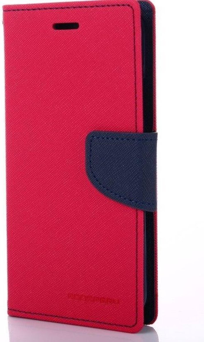 Telefoonhoesje geschikt voor Apple iPhone 13 - Mercury Fancy Diary Wallet Case - Hoesje met Pasjeshouder - Rood/Blauw