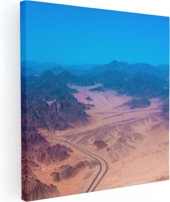 Artaza Canvas Schilderij Bergen in de Woestijn in Egypte - 70x70 - Foto Op Canvas - Canvas Print