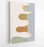 Canvas schilderij - Hand drawn watercolours brush art design with golden texture 1 -    – 1912774717 - 50*40 Vertical