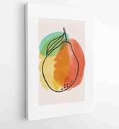 Canvas schilderij - Orange fruits wall art background vector 4 -    – 1912868653 - 115*75 Vertical