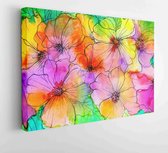 Canvas schilderij - Watercolor painting impressionism style, textured painting, floral still life, color painting, floral pattern painting. Abstract flowers. Illustration  - 155214