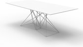 FAZ Inox tafel - volledig wit - 200 x 100 cm
