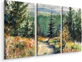 Schilderij - Prachtig landschap, 3 luik, print op canvas, premium print