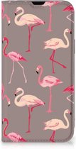 Stand Case Geschikt voor iPhone 13 Hoesje met naam Flamingo