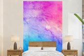 Behang - Fotobehang Waterverf - Roze - Paars - Blauw - Breedte 200 cm x hoogte 300 cm