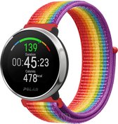 Nylon Smartwatch bandje - Geschikt voor  Polar Ignite nylon band - regenboog - Strap-it Horlogeband / Polsband / Armband