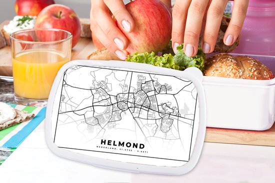 Breadbox Wit - Lunchbox - Breadbox - Carte - Helmond - Pays- Nederland - 18x12x6 cm - Adultes