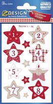 Etiket Z-design Christmas sterren 1-24 - 3 vel