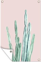 Décoration de jardin Cactus - Plante grasse - Rose - 40x60 cm - Poster jardin - Toile jardin - Poster extérieur