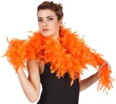 2x stuks oranje veren boa 180 cm - Carnaval koningsdag supporters verkleed accessoires