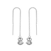 Zilveren oorbellen | Chain oorbellen | Zilveren chain oorbellen, bijtjes