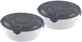 Hega Lunchboxen Moscu 500 Ml 13,5 X 5,5 Cm Grijs 2 Stuks