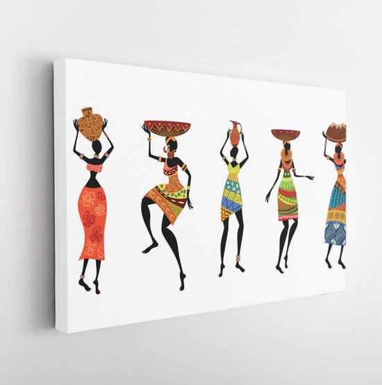 lineair zag passagier Onlinecanvas - Schilderij - Afrikaanse Vrouwen In Traditionele Kleding Art  Horizontaal... | bol.com