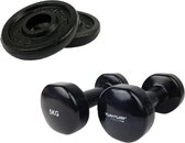 Tunturi - Fitness Set - Vinyl Dumbbell 2 x 5 kg - Halterschijven 2 x 0,5 kg