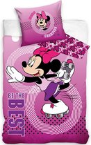 Minnie Mouse Dekbedovertrek Be The Best - Eenpersoons - 140x200 cm - Roze