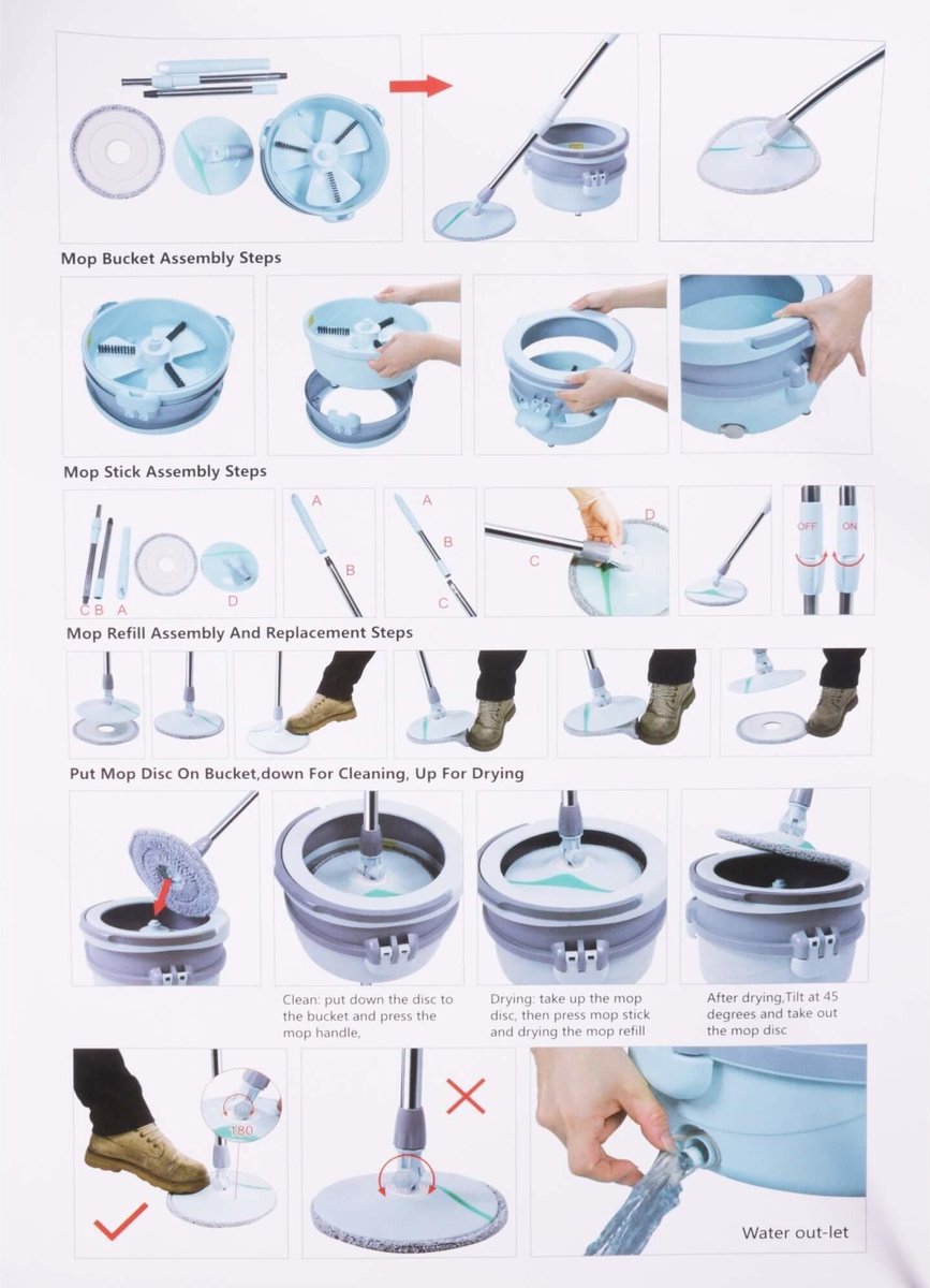 Benson Mop & emmer set - 360° draaiend systeem thumbnail 2