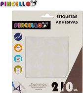 Pincello Ronde stickers wit - Rond 25 mm (210 stickers)