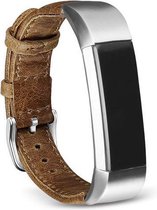 Strap-it Fitbit Alta / Alta HR leren bandje - bruin