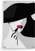 Walljar - Lipstick Touch - Muurdecoratie - Plexiglas schilderij