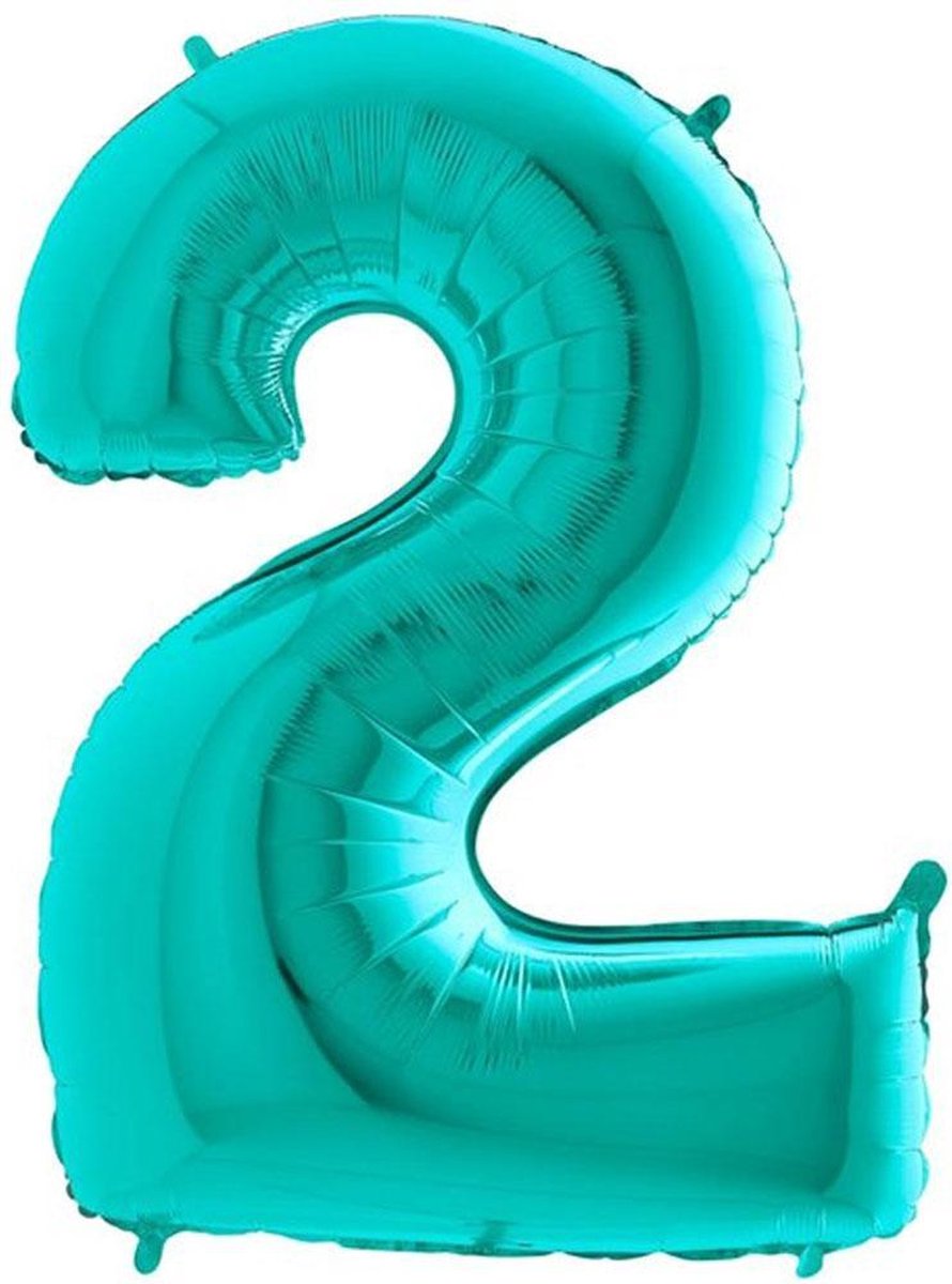 Cijfer 2 Turquoise - 100 Centimeter