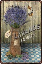 Retro Muur Decoratie uit Metaal Vintage Lavendel 20x30cm DU-8882