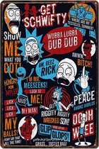 Retro Muur Decoratie uit Metaal Rick and Morty 16