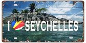 Retro Muur Decoratie uit Metaal Seychellen 15x30cm DC-1112