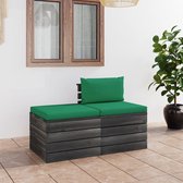 Decoways - 2-delige Loungeset met kussens pallet massief grenenhout