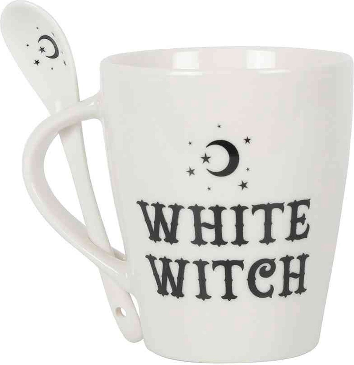 Something Different - White Witch Mok/beker met lepel set - Wit