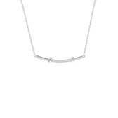 Lucardi Dames Ketting bar voor charms - Staal - Ketting - Cadeau - 45 cm - Zilverkleurig