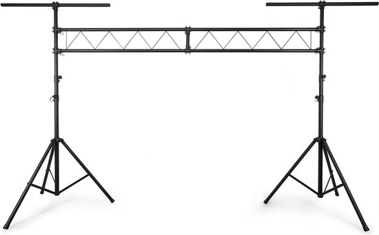 Lichtbrug - BeamZ LB60 metalen lichtbrug met 3 meter overspan en 2x T-bar - Max. hoogte 4 meter - Zwart