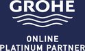GROHE logo met golven, online platinum partner.