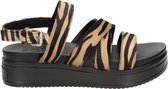 Shabbies dames sandaal - Zwart bruin - Maat 36