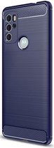 Motorola Moto G60S Hoesje Geborsteld TPU Back Cover Blauw